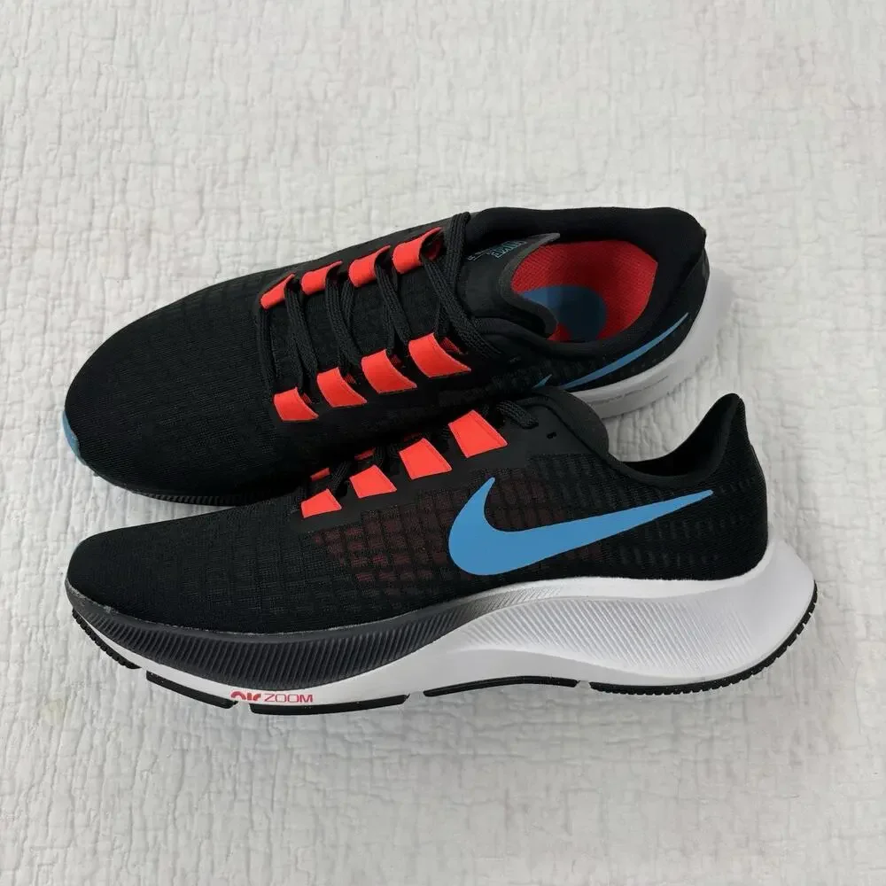 Nike Air Zoom Pegasus 37 Shoes Mens Size 10 Black Blue Running